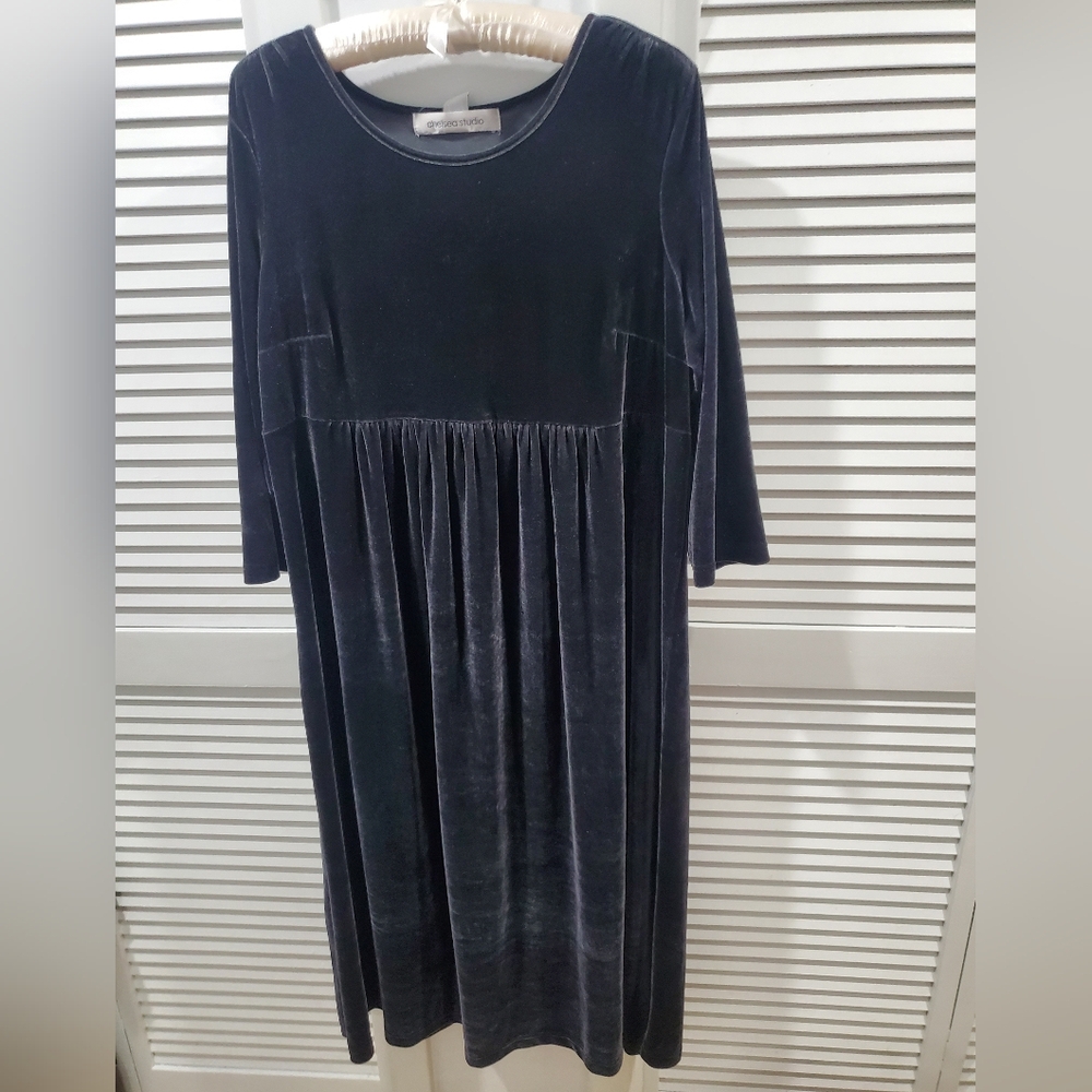 Chelsea Studio 18W Elegant Black Velvet Maxi Dress